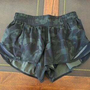 Camo lululemon hotty hot shorts.